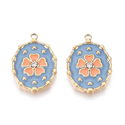 Ion Plating(IP) 304 Stainless Steel Rhinestone Pendants STAS-N109-251C-G-1