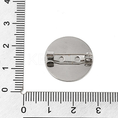 304 Stainless Steel Brooch Cabochon Settings STAS-E547-08I-P-1