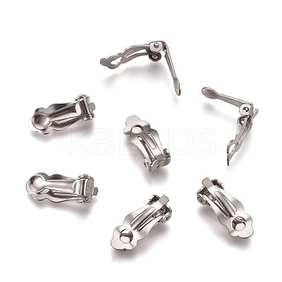 Tarnish Resistant 304 Stainless Steel Clip-On Earrings Findings X-STAS-Q185-01-1