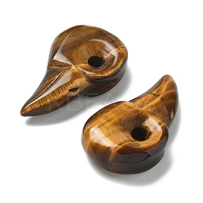 Natural Tiger Eye Carved Pendants G-H089-01C-1