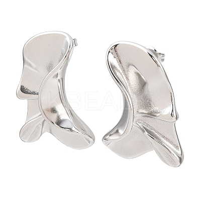 304 Stainless Steel Nuggets Stud Earrings EJEW-K268-77P-1