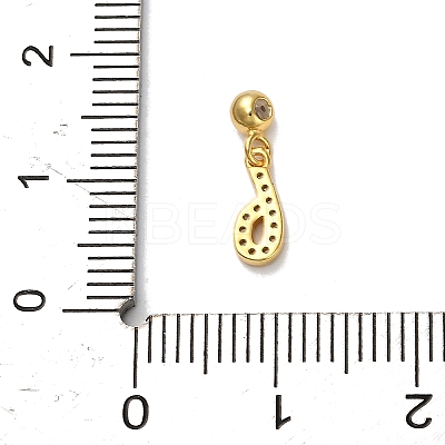 925 Sterling Silver Micro Pave Clear Cubic Zirconia European Dangle Charms STER-A045-01G-6-1