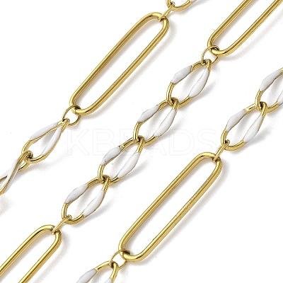 304 Stainless Steel Enamel Figaro Chains CHS-U003-02G-06-1