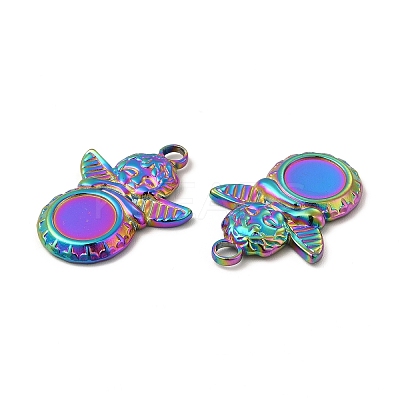 Ion Plating(IP) 304 Stainless Steel Pendant Cabochons Settings STAS-A070-40MC-1
