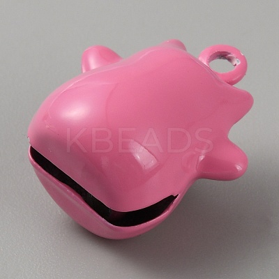 Lucky Cat Shapes Baking Paint Brass Pendants KK-WH0081-69B-1