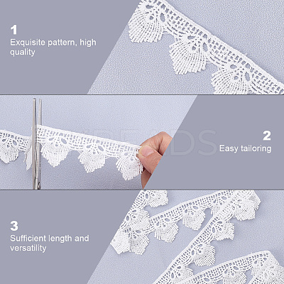 15Yards Milk Fibre Embroidery Flower Lace Trim OCOR-CY0001-55-1