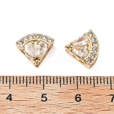 Brass Micro Pave Cubic Zirconia Beads KK-A259-10G-1