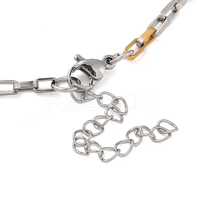 Stainless Steel Rectangle Link Chain Bracelets for Women Men LS-BJEW-M319-01A-GP-1