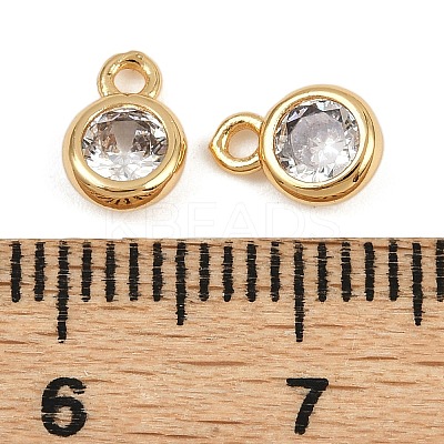 Brass Pave Cubic Zirconia Pendants KK-H078-07G-1