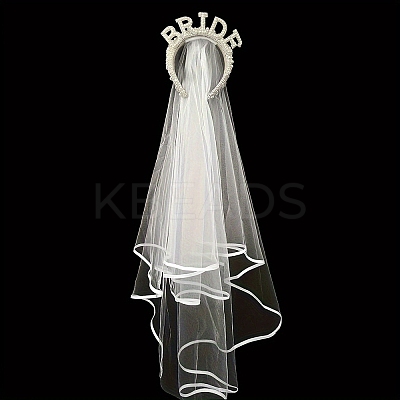 Rhinestone Bridal Veil Hair Accessories PW-WG58256-03-1