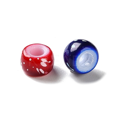 Spray Painted ABS Plastic European Beads KY-G033-01A-1