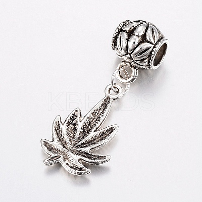 Tibetan Style Alloy European Dangle Charms MPDL-I004-28AS-RS-1