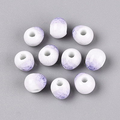 Handmade Crackle Porcelain Beads PORC-Q008-06B-04-1