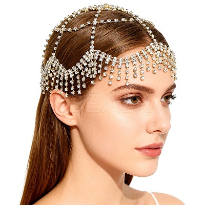 Alloy Rhinestone Mesh Headbands OHAR-WH20007-05G-02-1