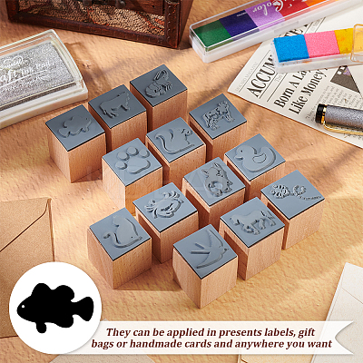 Wooden Stamps with Rubber DIY-WH0002-65A-1