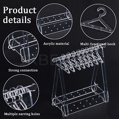 1 Set Coat Hanger Removable Acrylic Earring Displays EDIS-CP0001-10-1