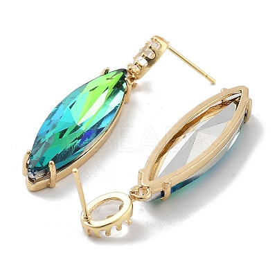 Light Gold Brass Dangle Stud Earrings EJEW-Q800-42KCG-1