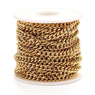 PVD Vacuum Plating 304 Stainless Steel Cuban Link Chains CHS-K016-03C-G-1