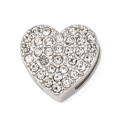 304 Stainless Steel Rhinestone Slide Charms STAS-P421-04A-P-1