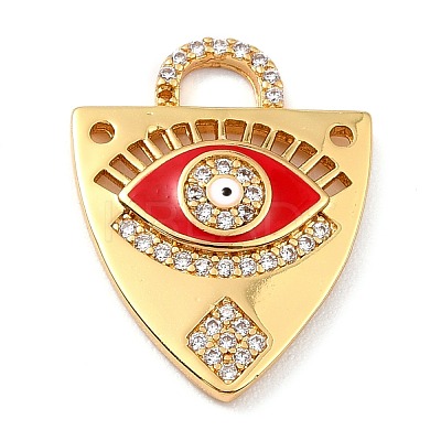 Brass Micro Pave Clear Cubic Zirconia Pendants ZIRC-I054-21G-1