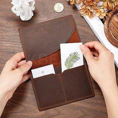 Rectangle Leather Travel Passport Wallet Cover AJEW-WH20007-02B-1