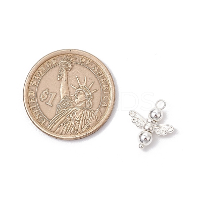 10Pcs Electroplated Synthetic Non-magnetic Hematite Beaded Angel Charms PALLOY-JF03636-01-1