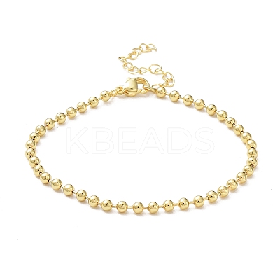 Rack Plating Brass Ball Chain Bracelets for Women BJEW-G676-01A-G-1