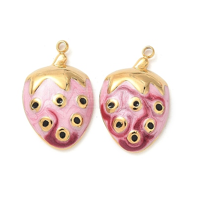 304 Stainless Steel Enamel Pendants STAS-H483-40B-G-1