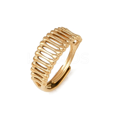 304 Stainless Steel Cuff Open Rings for Women LS-RJEW-H255-01G-09-1