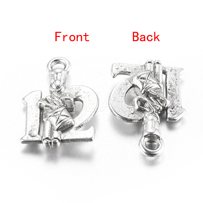 Tibetan Style Alloy Pendants TIBEP-GC151-AS-RS-1