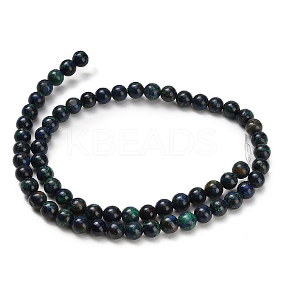 Natural Azurite Beads Strands G-Z110-C05-6mm-1