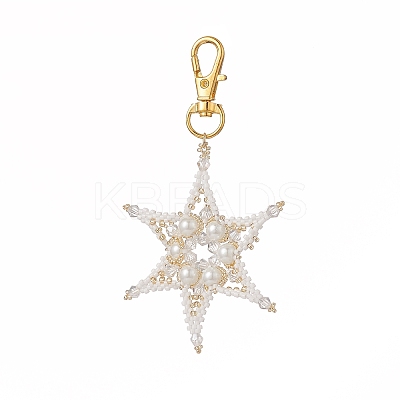 Handmade Loom Pattern Seed Beaded Pendant Decorations HJEW-MZ00005-02-1