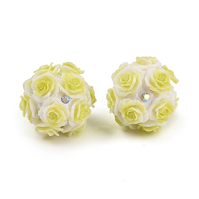 Acrylic Handmade Luminous Polymer Clay Rhinestone Beads CLAY-H003-07-1