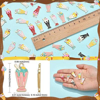 40Pcs 8 Styles Alloy Enamel Pendants ENAM-CJ0003-15-1