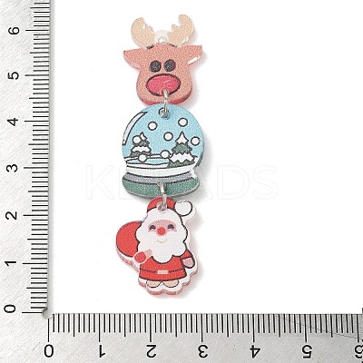 Christmas Printed Acrylic Big Pendants LS-MACR-F086-03B-1