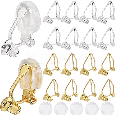 20Pcs 2 Colors Brass Clip-on Earring Findings KK-SP0002-51-1