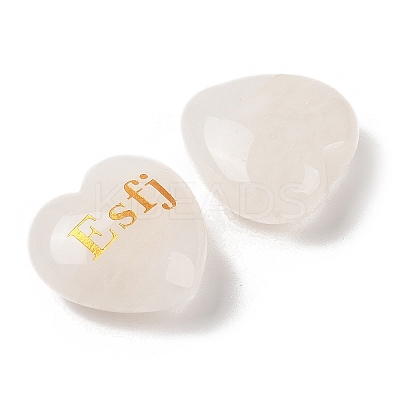 Natural Quartz Crystal Heart Engraving MBTI Figurines Statues for Home Office Desk Decorations G-K353-05P-1