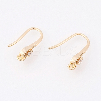 Brass Earring Hooks X-KK-T029-107G-1