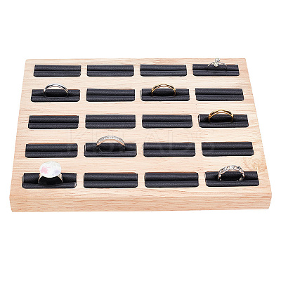 20-Slot Wood Ring Display Tray Stands RDIS-WH0033-24-1