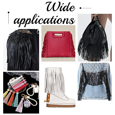 2 Meters PU Imitation Leather Tassels Trimming DIY-PH0010-44A-02-1