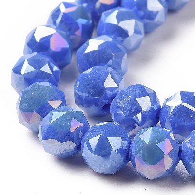 Electroplate Opaque Glass Beads Strands EGLA-H101-01D-1