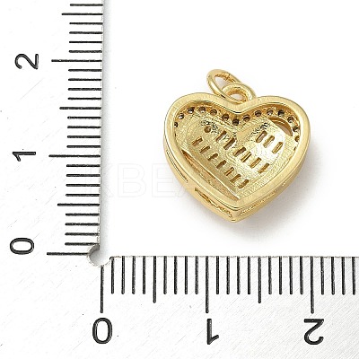 Rack Plating Brass Micro Pave Cubic Zirconia Pendants KK-K392-36G-1