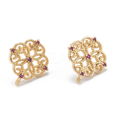 Brass Stud Earring Findings KK-K251-05G-01-1