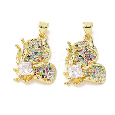 Brass Micro Pave Cubic Zirconia Pendants ZIRC-I063-30B-1