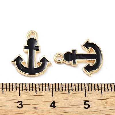 Light Gold Plated Alloy Enamel Charms ENAM-M219-07KCG-02-1