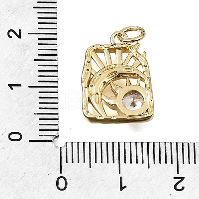 Brass Pave Clear Cubic Zirconia Pendants CU-CBAEEA8-31G-1