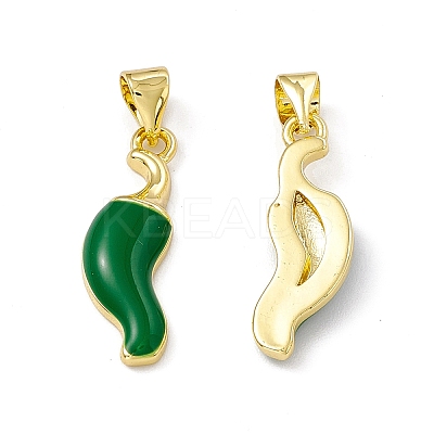 Real 18K Gold Plated Rack Plating Brass Enamel Pendants ZIRC-I061-08G-1