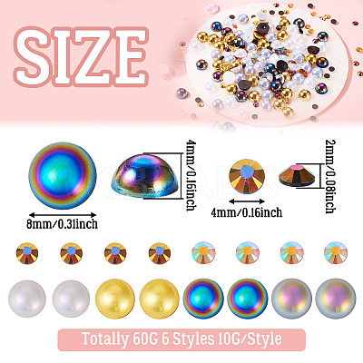 60G 6 Styles Electroplated Opaque Flat Back Resin Cabochons RESI-TA0003-38-1