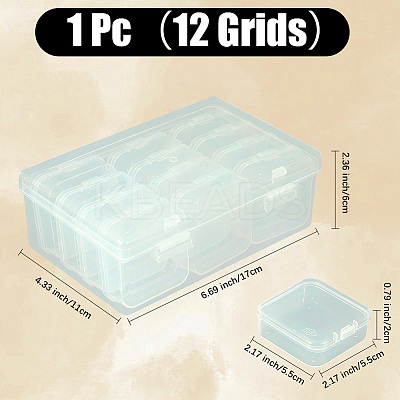 1Pc Rectangle Plastic Craft Organizer Case Sets CON-DJ0001-47B-1