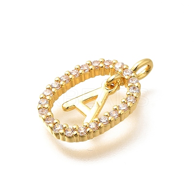Brass Micro Pave Cubic Zirconia Pendants ZIRC-P123-01G-A01-1